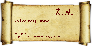 Kolodzey Anna névjegykártya